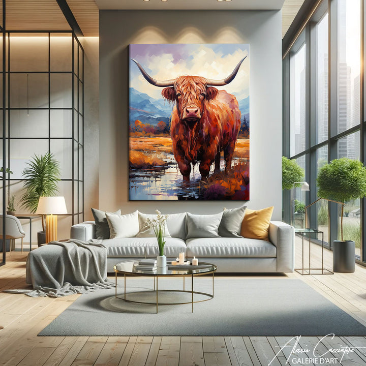 Peinture Vache Highland
