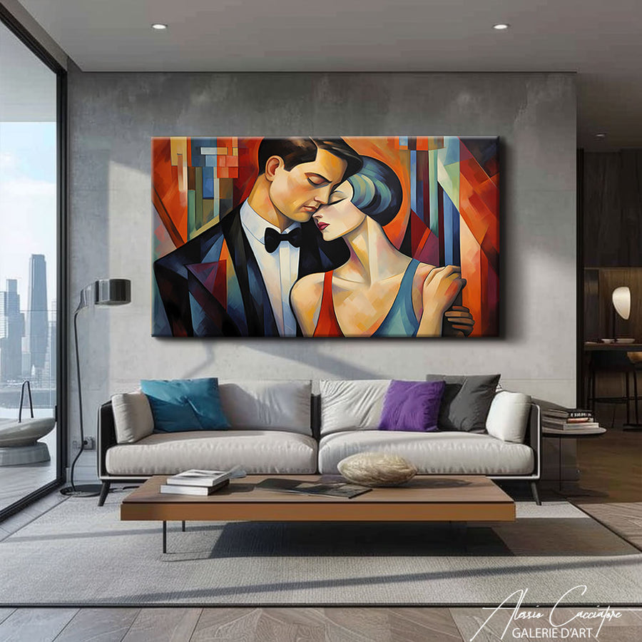 tableau art deco abstrait – mise en situation