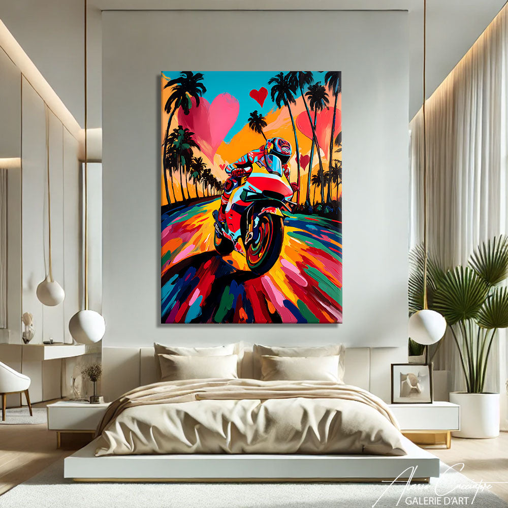Tableau Peinture Moto
