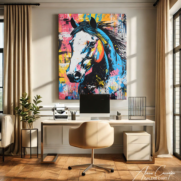 TABLEAU CHEVAL COLORE