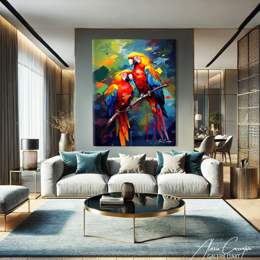 Tableau Avec Oiseaux Colorés