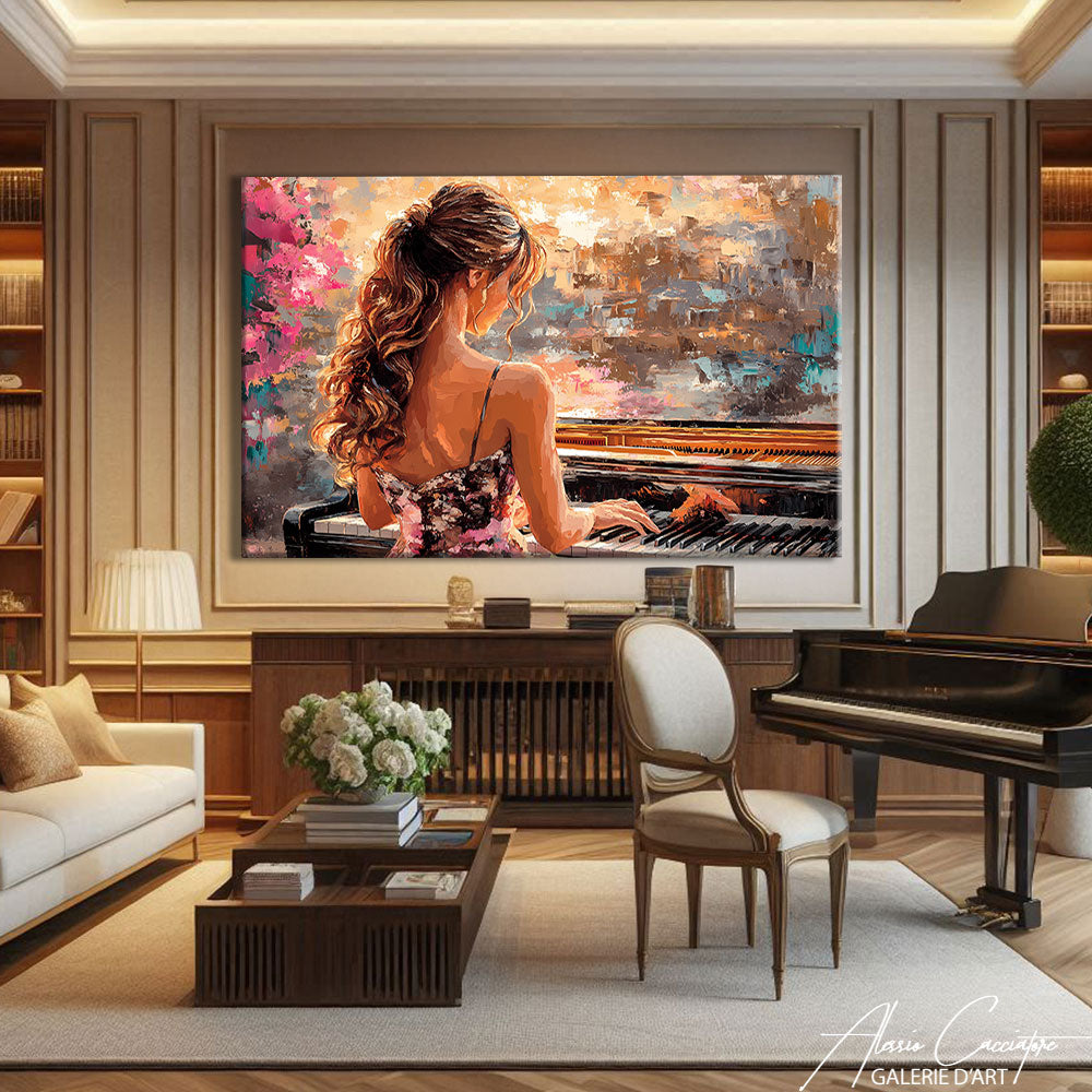 Affiche Femme Au Piano