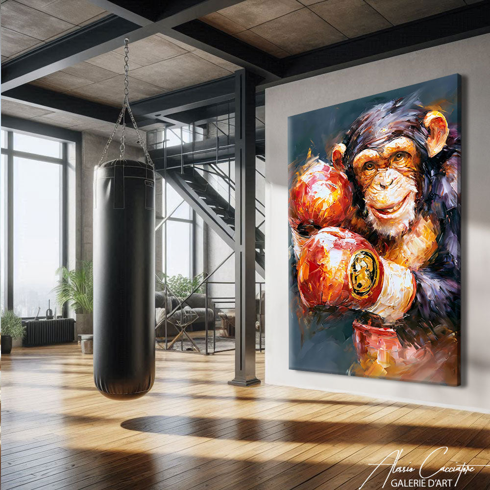 Décoration Murale Singe Boxe