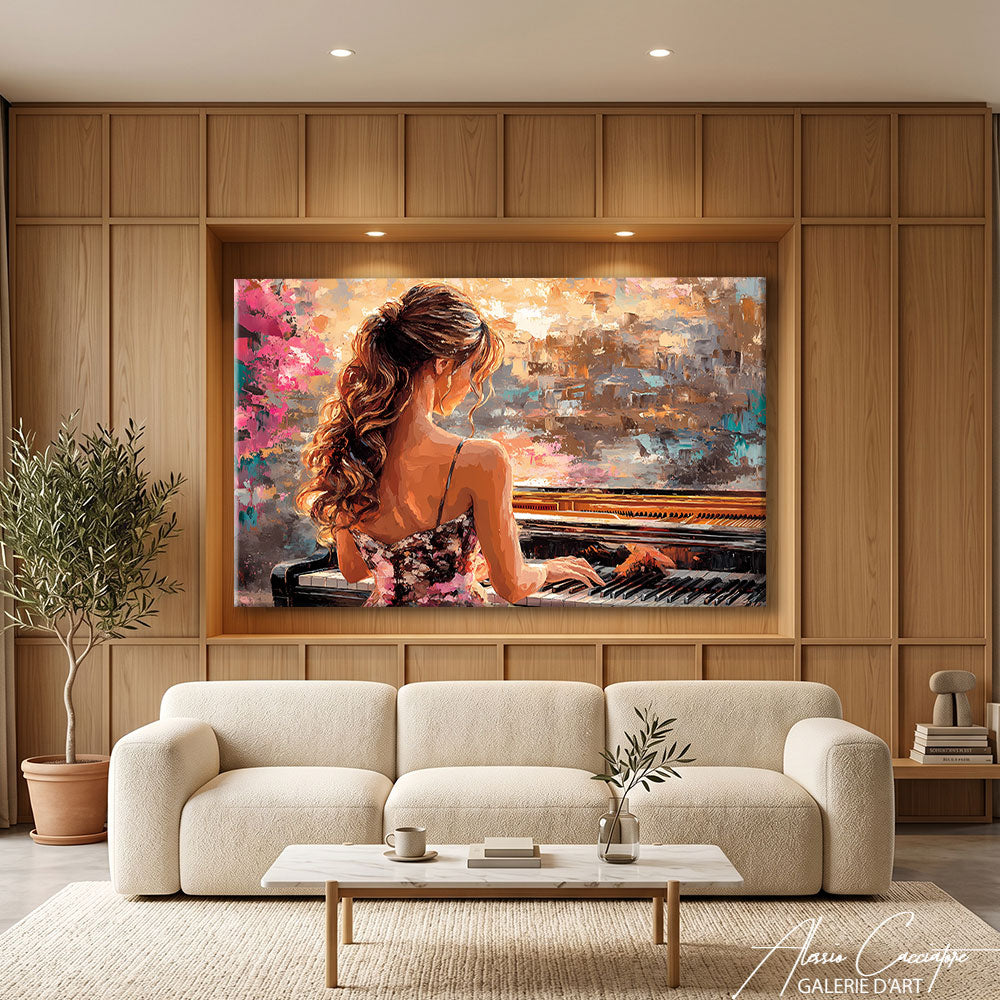Peinture Femme Au Piano