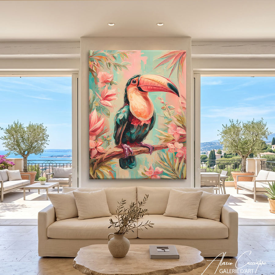 Peinture Toucan Tropical – mise en situation