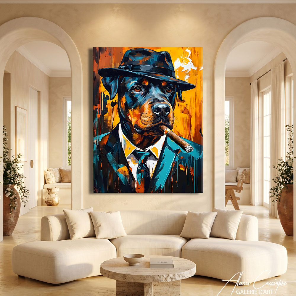 Peinture Chien En Costume