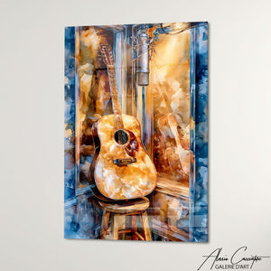 Art Mural Guitare En Peinture