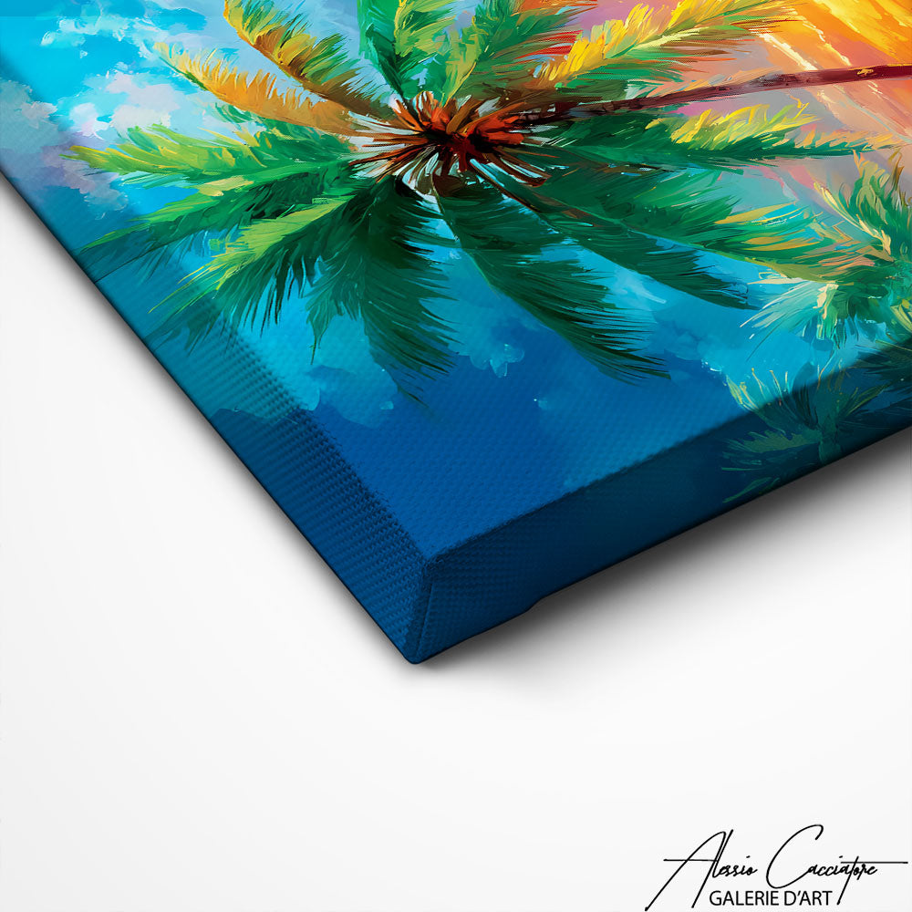 Art Mural Bleu Tropical