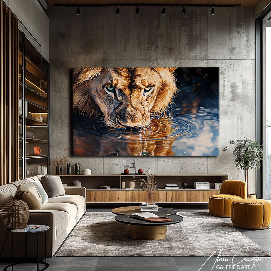 Tableau Dessin Lion – mise en situation
