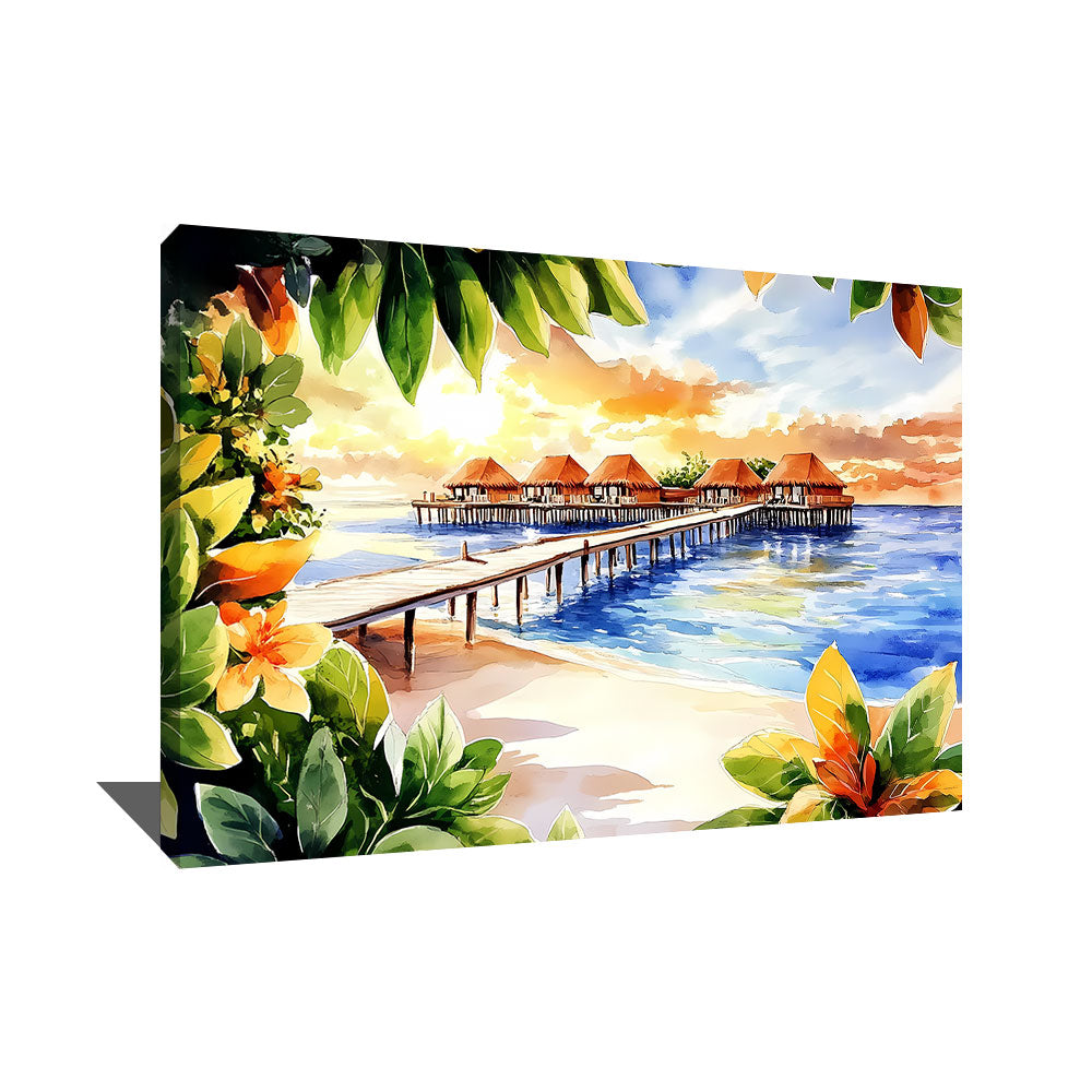 Tableau Coucher De Soleil Sur La Plage