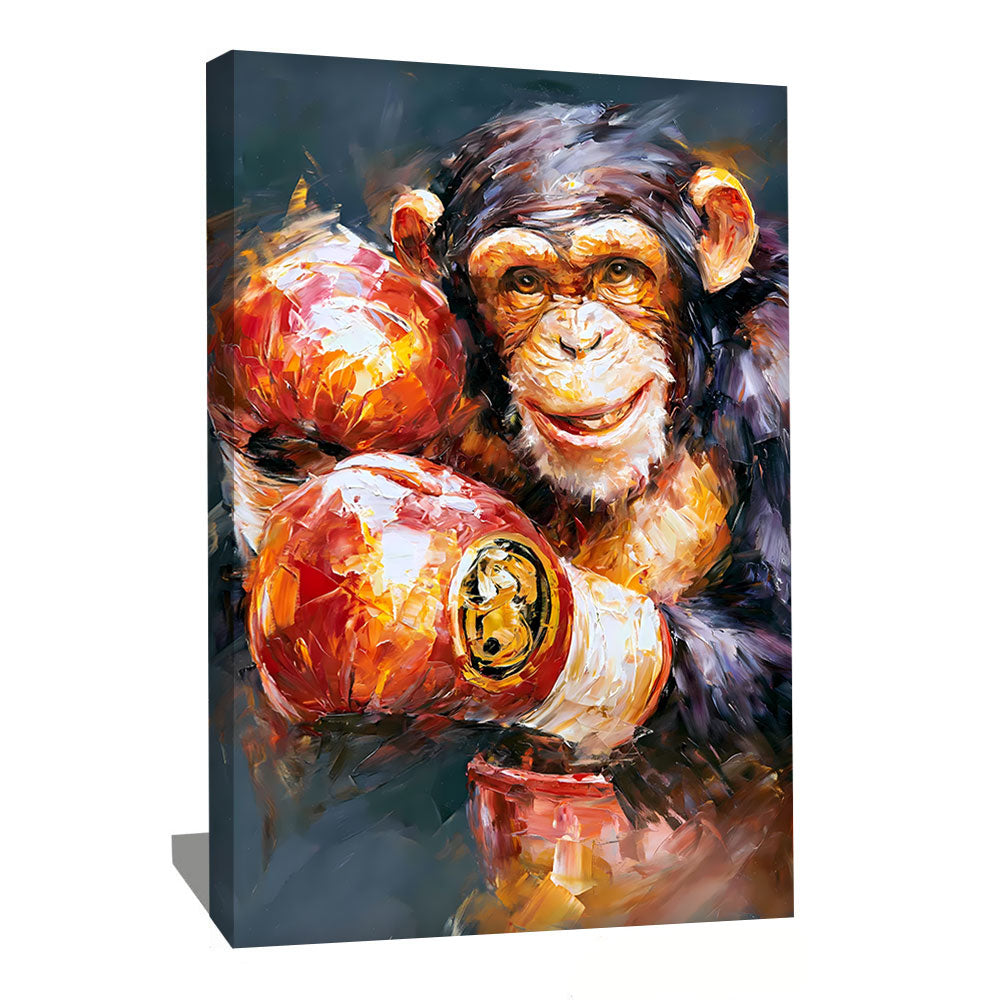 Tableau Singe Boxe