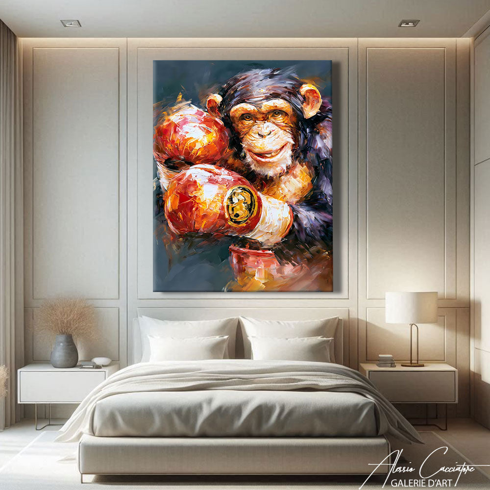 Affiche Singe Boxe