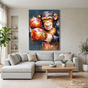 Peinture Singe Boxe