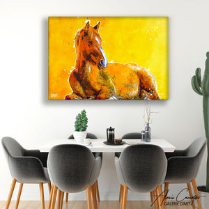 peinture cheval orange