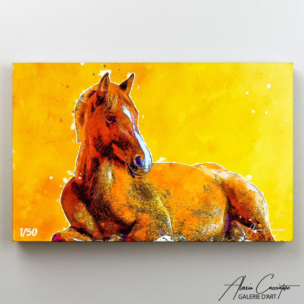 poster cheval orange