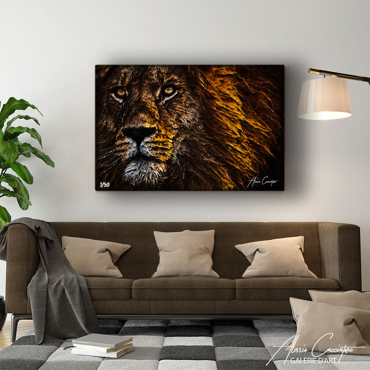 tableau lion original