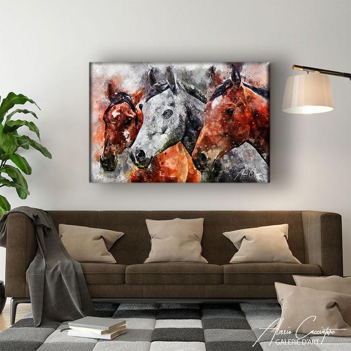 tableau chevaux peinture