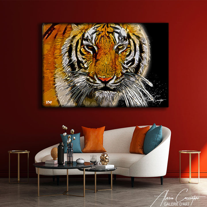 peinture tigre verre