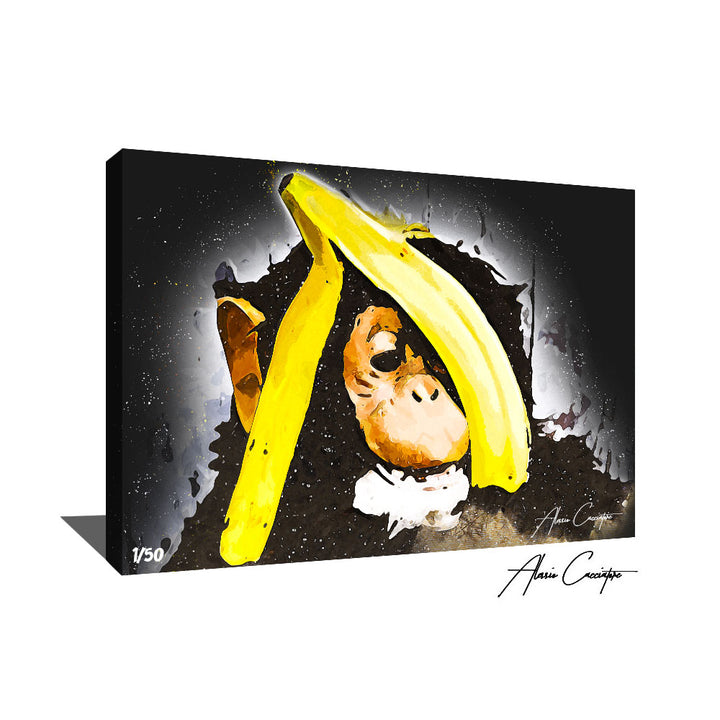 tableau singe avec banane