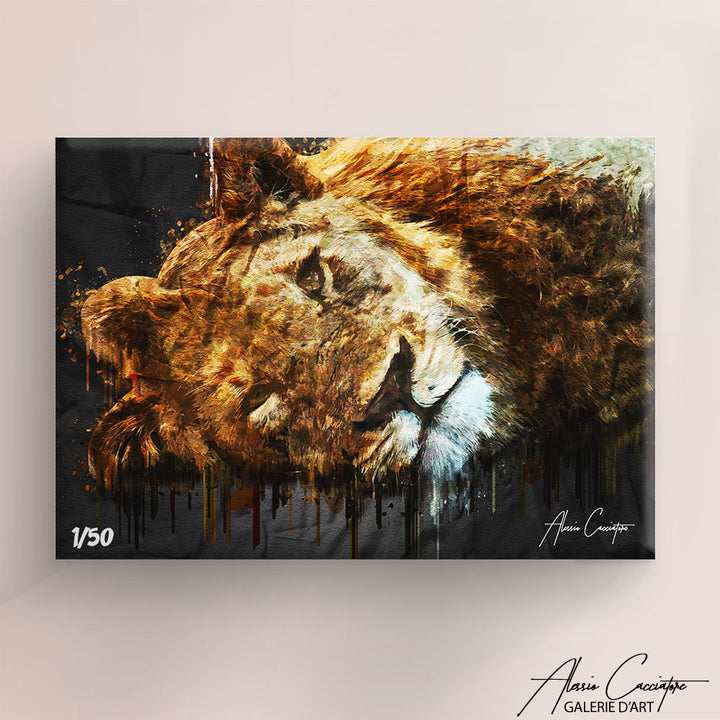 poster lion contemporain