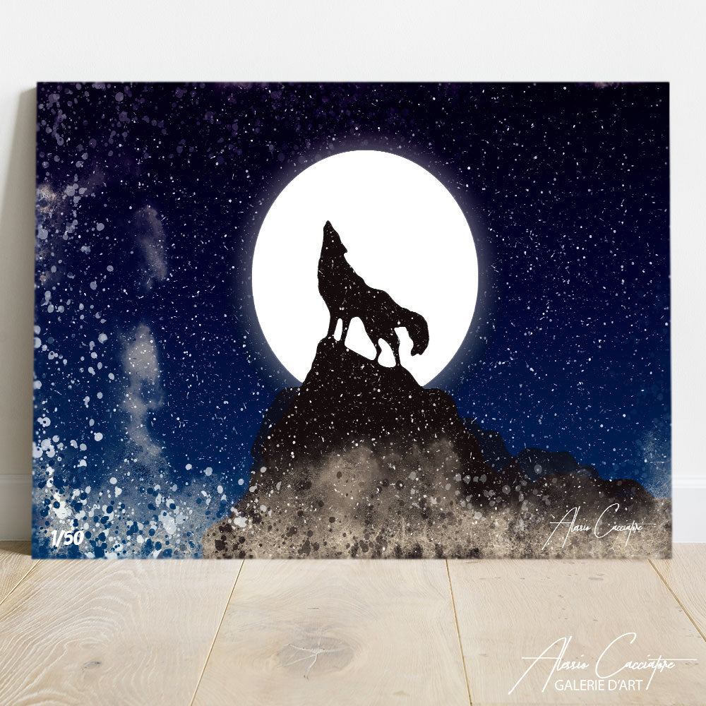 poster loup lune