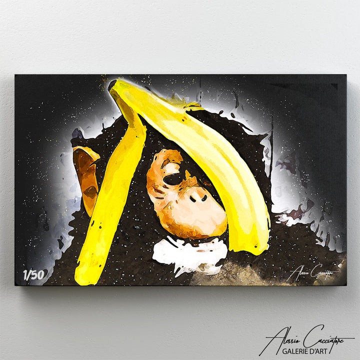 poster singe avec banane