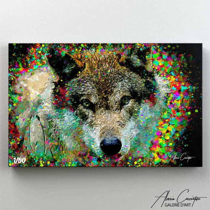 poster loup couleur