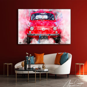 poster fiat 500 rouge