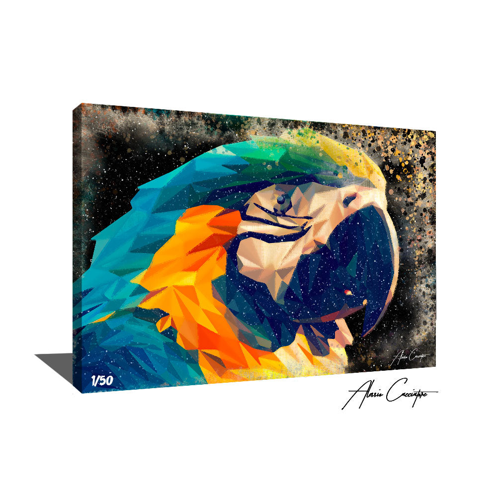 tableau perroquet abstrait