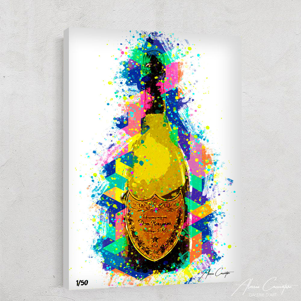 tableau champagne dom perignon