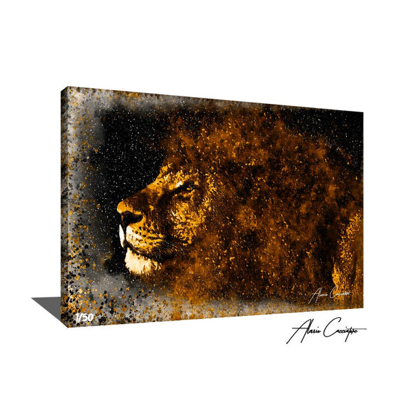 tableau lion abstrait 