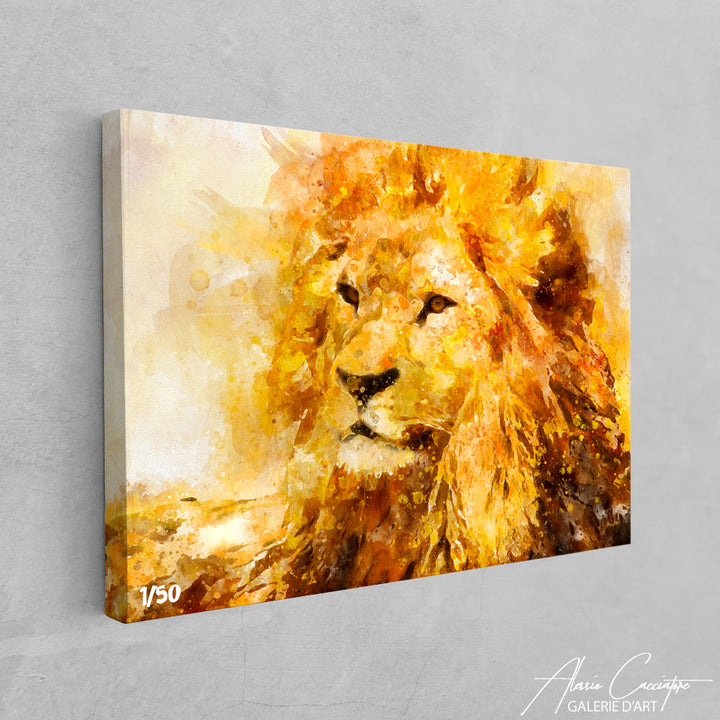 peinture lion abstrait