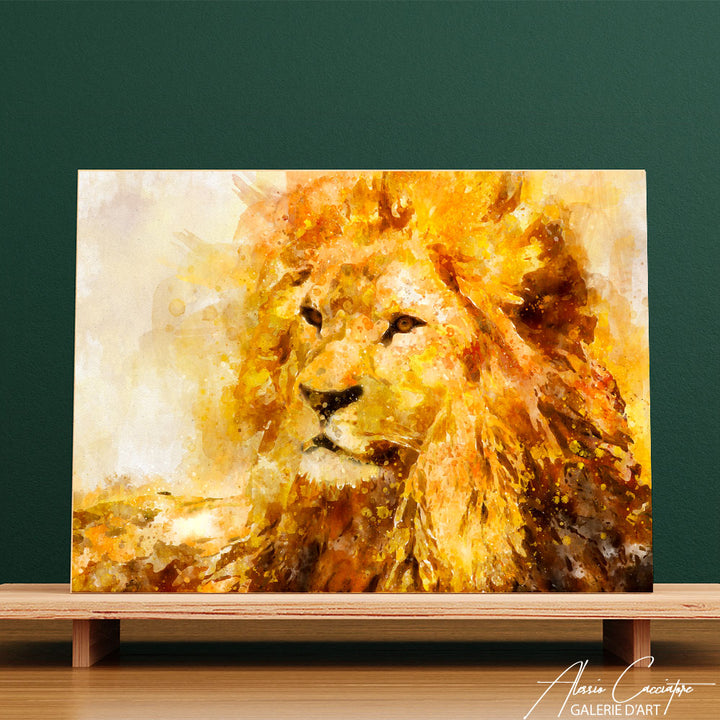 poster lion abstrait