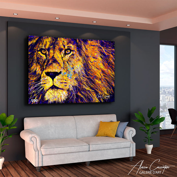 tableau décoration lion