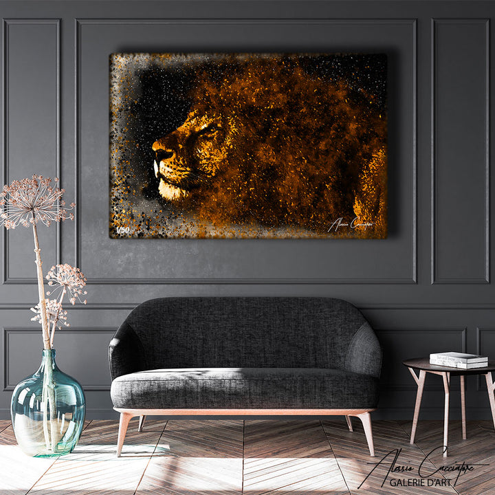 poster lion abstrait 
