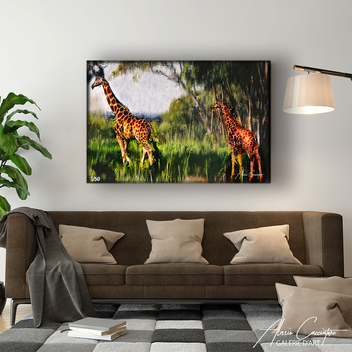 peinture girafe de dos