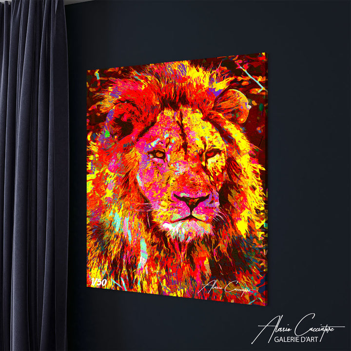tableau dessin lion