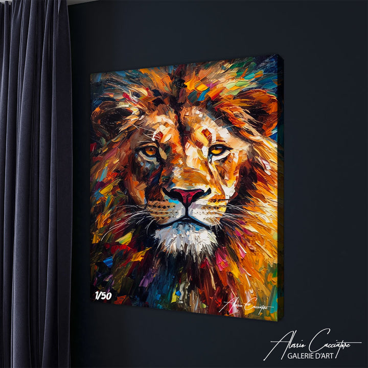 tableau lion moderne