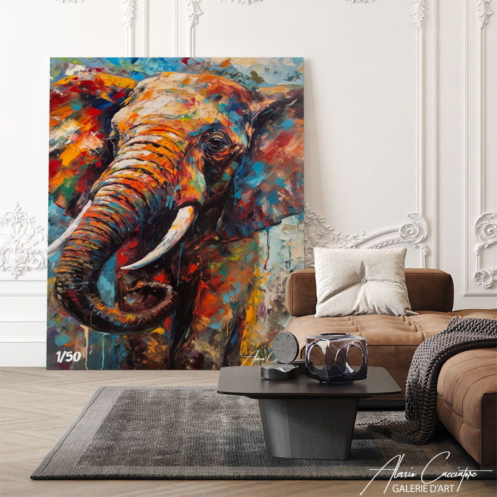 tableau contemporain éléphant
