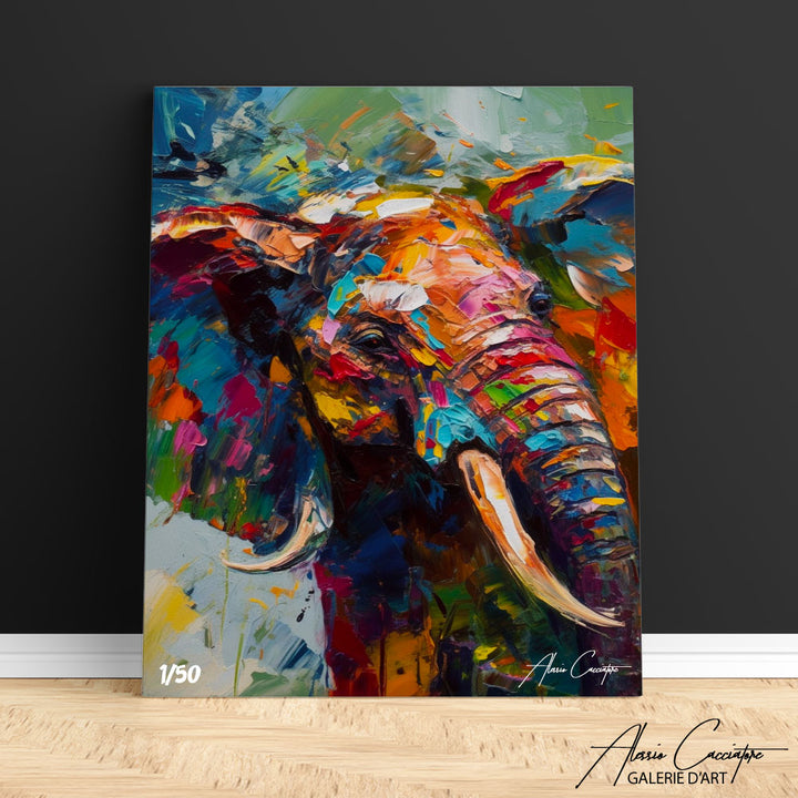 peinture éléphant coloré