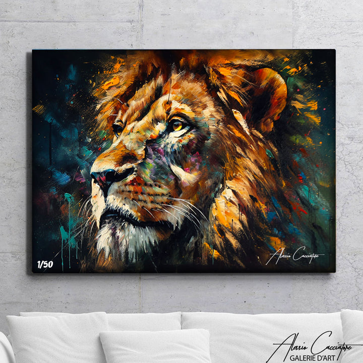 peinture tete de lion