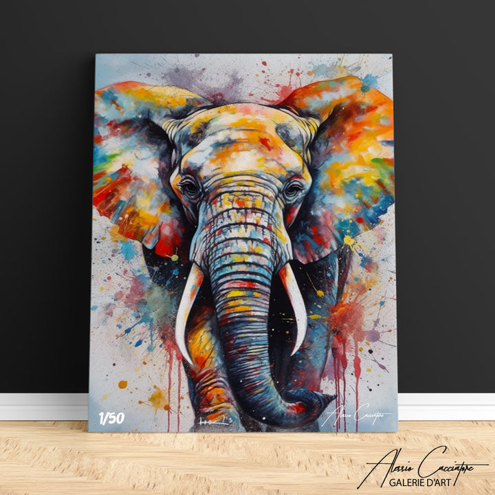 peinture éléphant abstrait