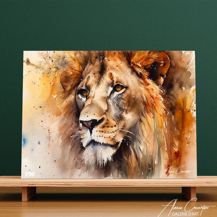 tableau lion grand format