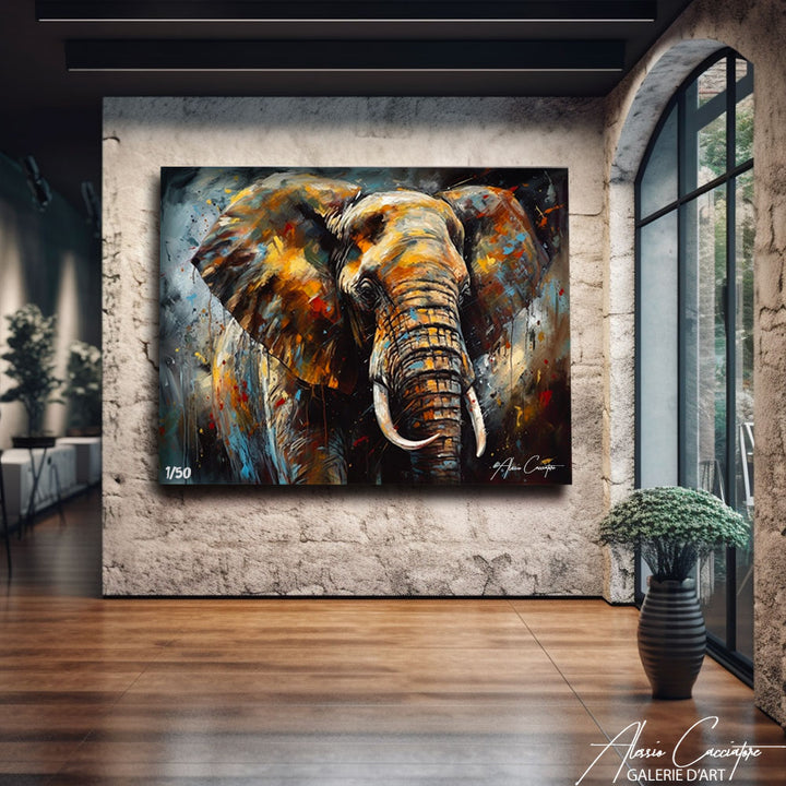 tableau éléphant afrique