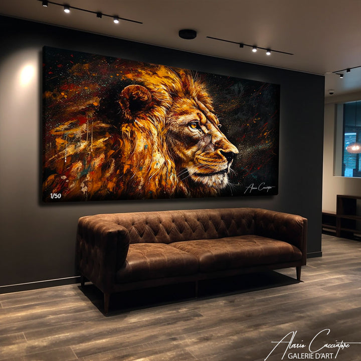 peinture lion or