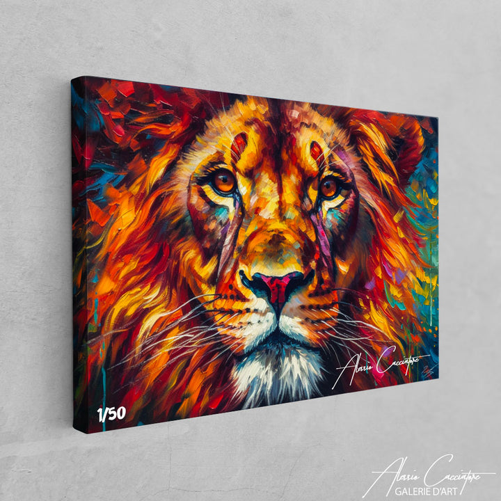 tableau lion artiste