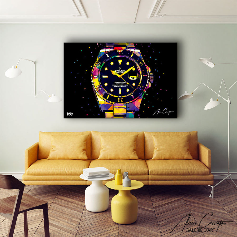 tableau peinture rolex – mise en situation