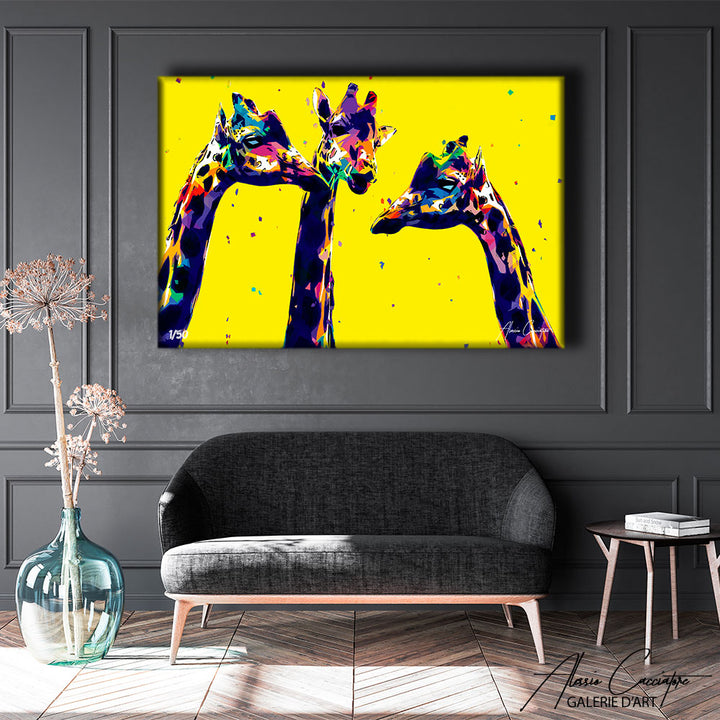 poster girafe jaune
