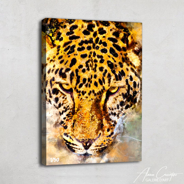 tableau léopard peinture