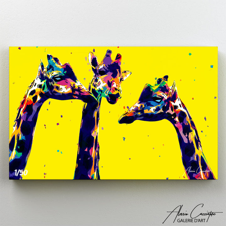 peinture girafe jaune